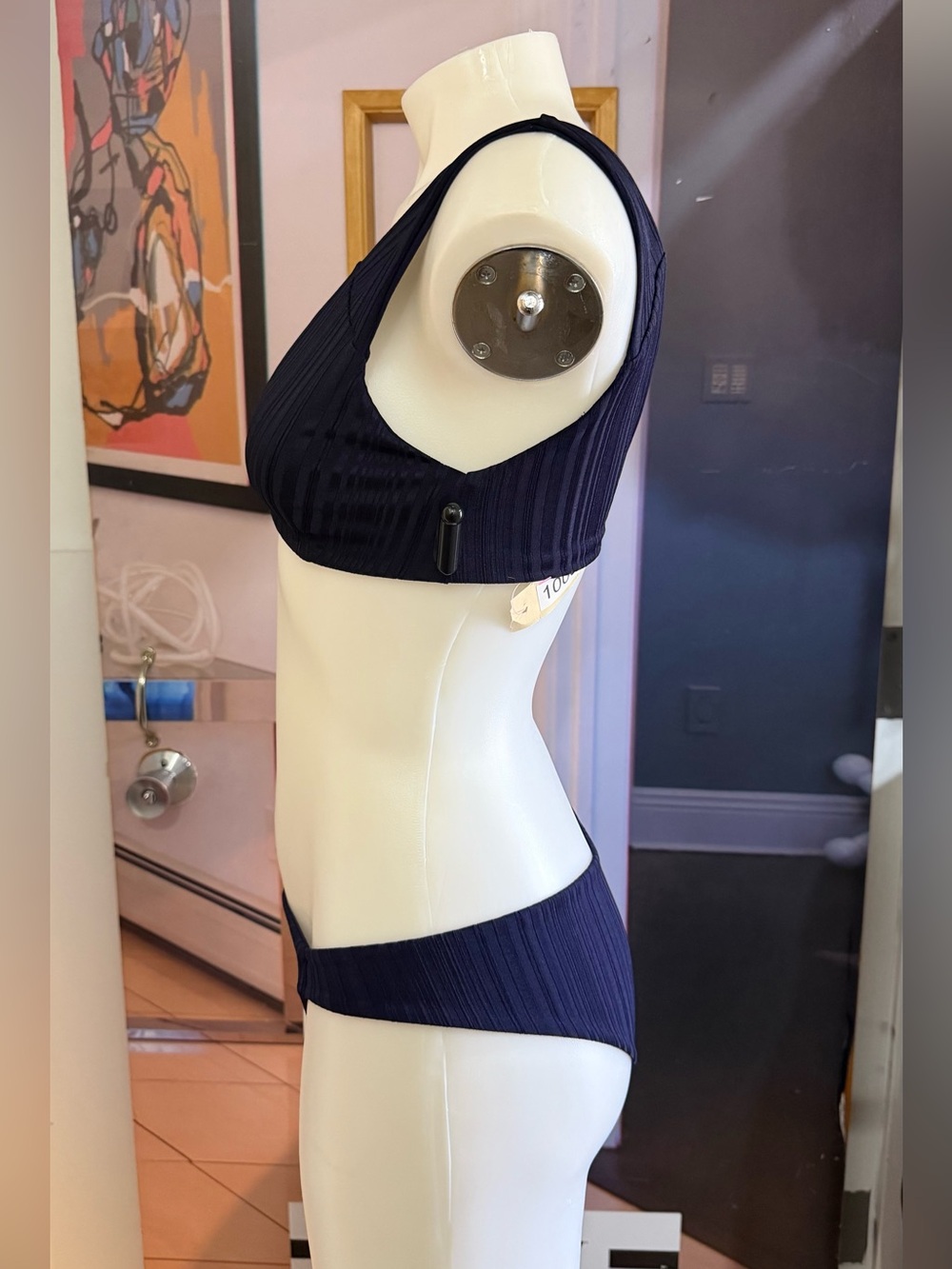 Tavik Ribbed Deep V Navy Bikini Set - Picture 2 of 6